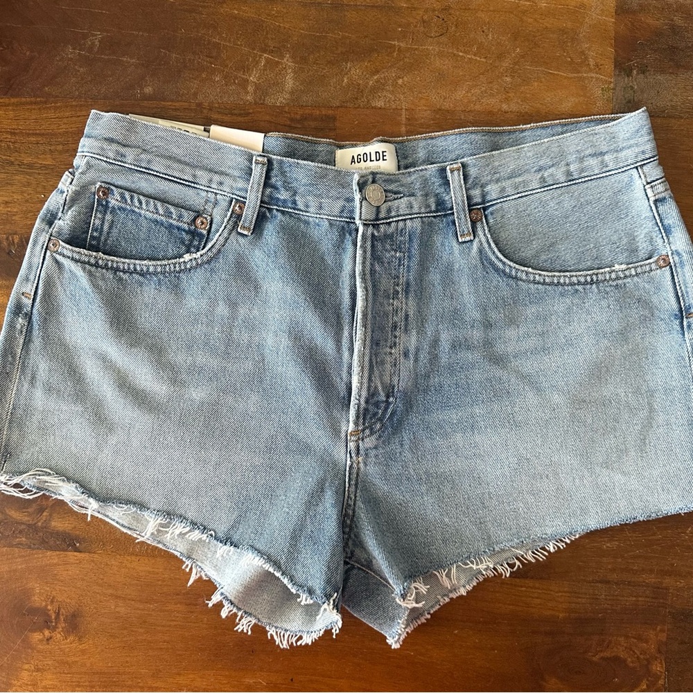 AGOLDE Parker Vintage Cut Off Women's Denim Shorts Riptide Light Blue‎ 31 NWT
